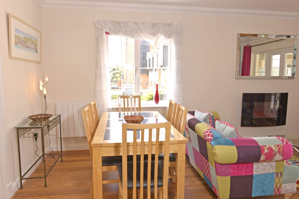 Dining area of serviced flat