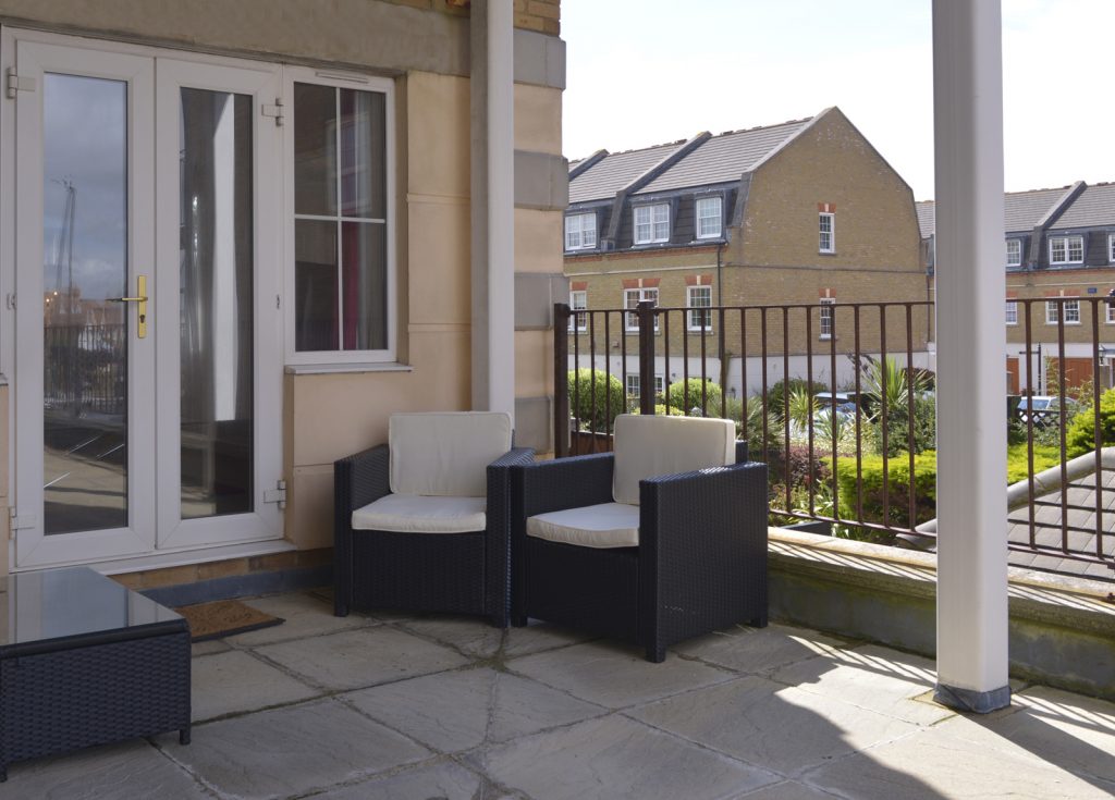 Patio of this serviced flat