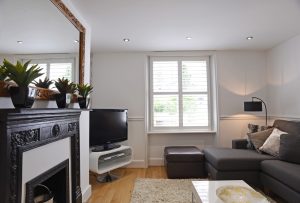 Lounge of this short term apartment